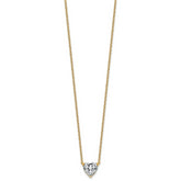 14k 2 1/2 carat Lab Grown Diamond VS+ F+ Heart Complete 18 inch Four Prong Pendant Necklace